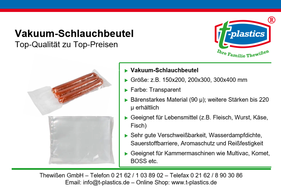 Vakuum-Schlauchbeutel